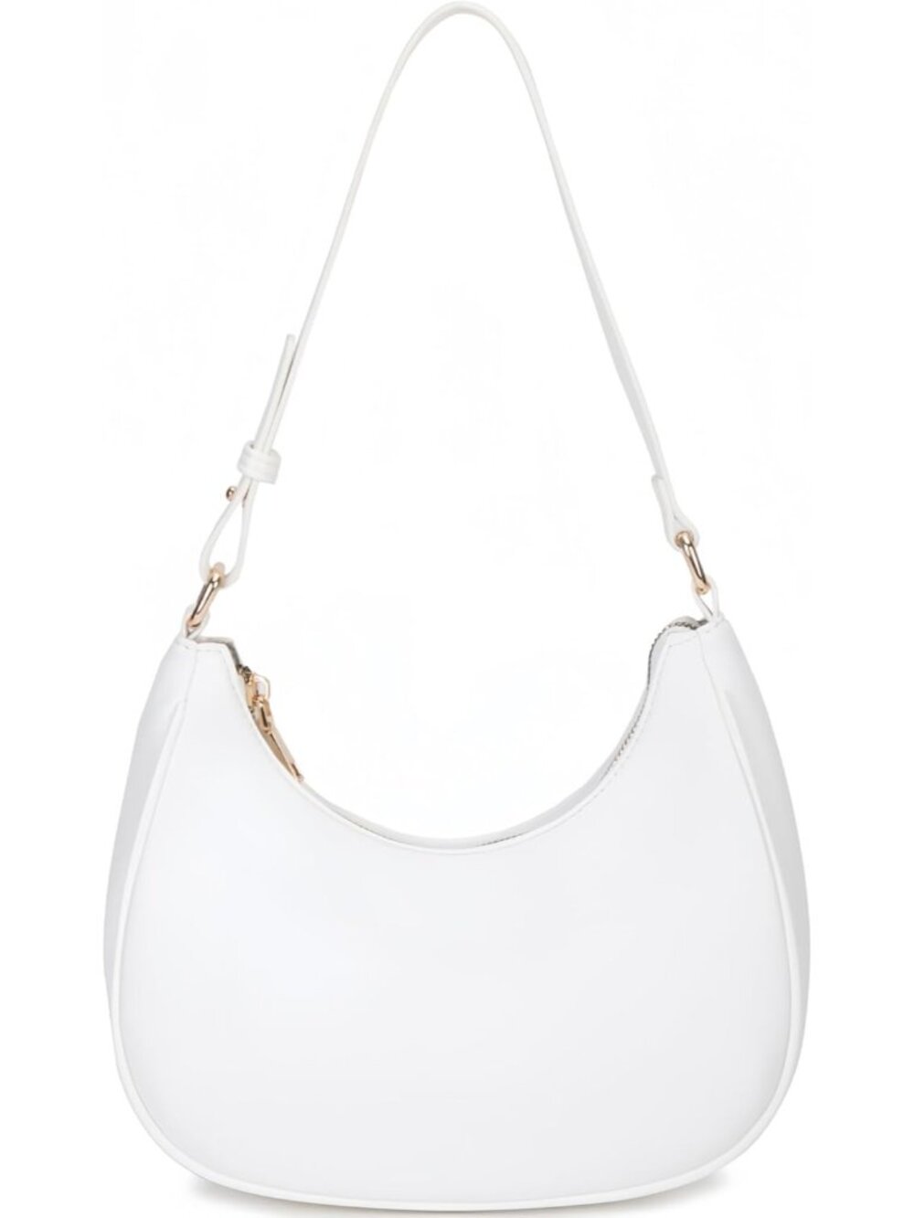 Women Moon White Shoulder Tote Bag Cute Hobo Mini Clutch Zipper Bag